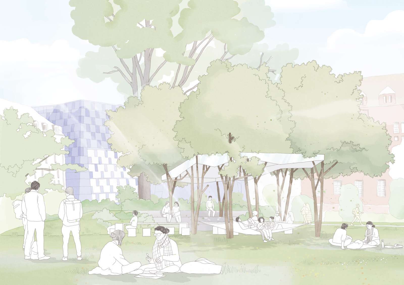 View from the Mensawiese toward the university library